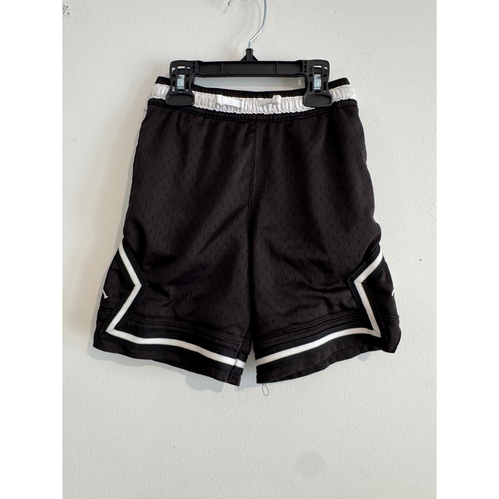 Jordan Jumpman Mesh Basketball Shorts Boys Size 7 Black White Trim